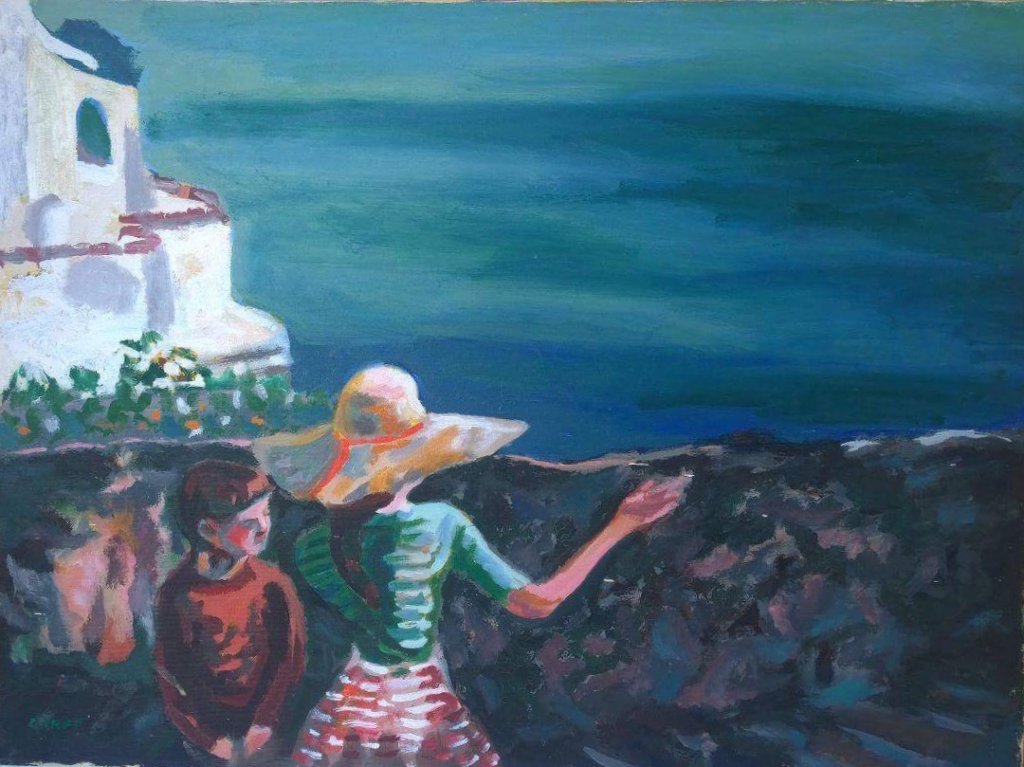 Positano . oil on canvas painting by Enrico Garff a contemporary art master 