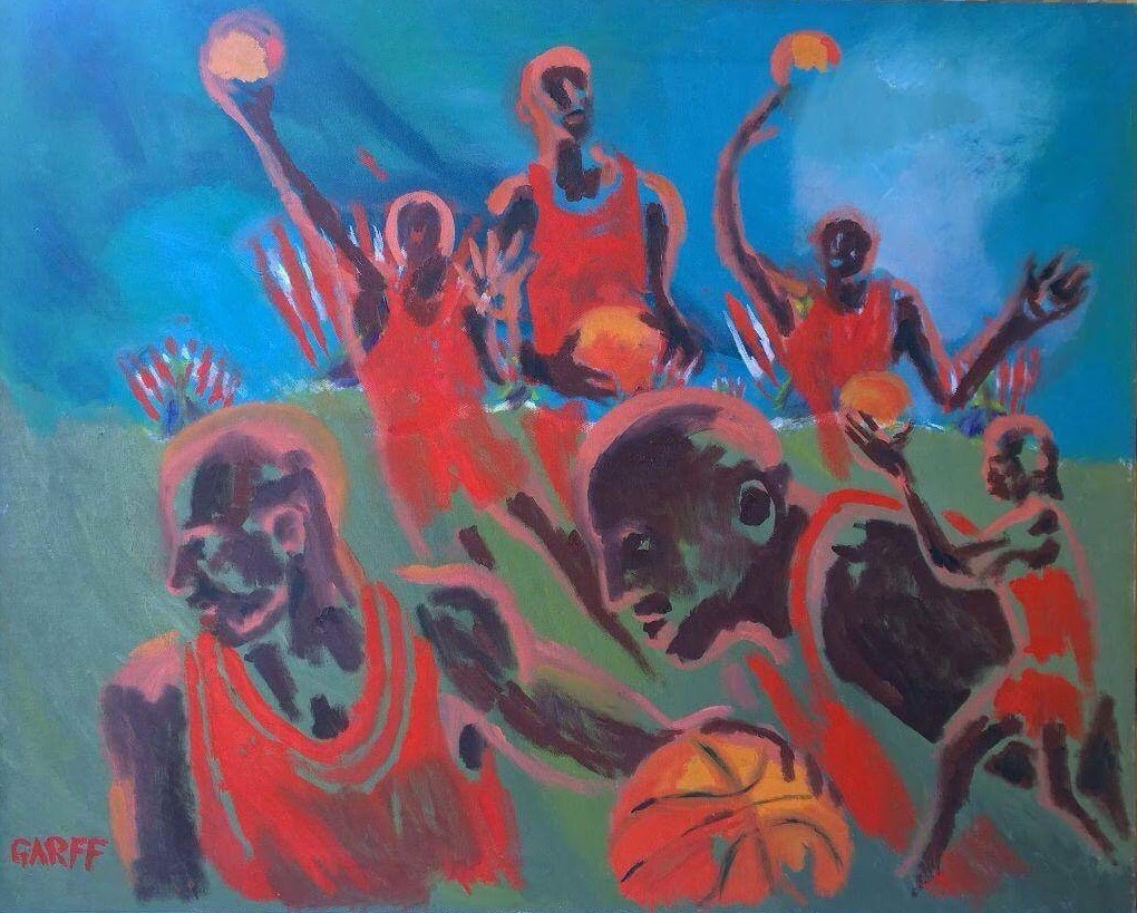 Michael Jordan is an unforgettable all-time NBA basketball player who was deemed to be the ever best basketball champion in the world. Enrico Garff portrayed him as multiplied jumping out from every corner because of his outbursting athletic condition combined with supreme tactical and technical skills. The painting has been picked among many to take part in a Fineartamerica Guggenhe Museum fineart selection.